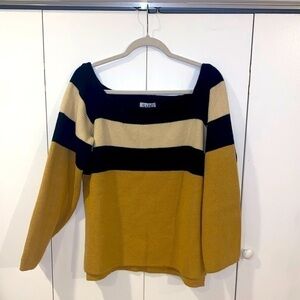 NWOT - Sabo Colorblock Sweater w Squareneck